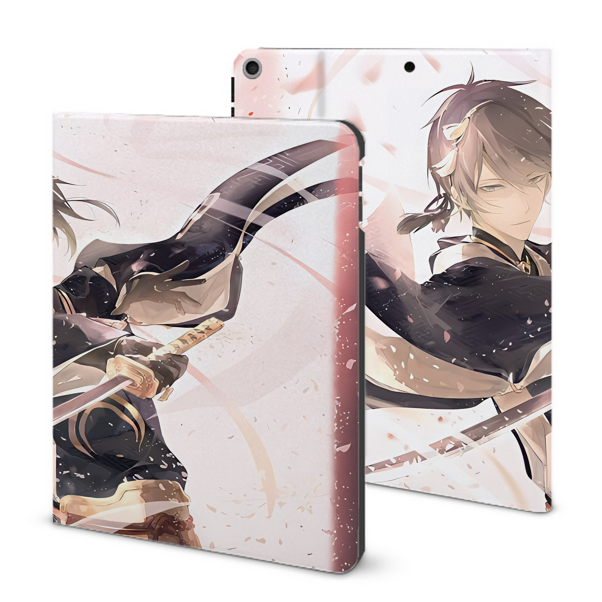 （画像用） 刀剣乱舞 Touken Ranbu IPad ケース ブック型 PUレザー TPU 耐衝撃 軽量 薄型 ペン収納なし 全面保護 IPad 各モデル対応